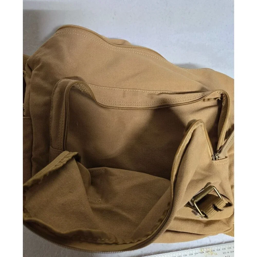 Bestek Canvas Messenger Bag For Cameras W/ Adjustable Strap & Buckles Khaki‎